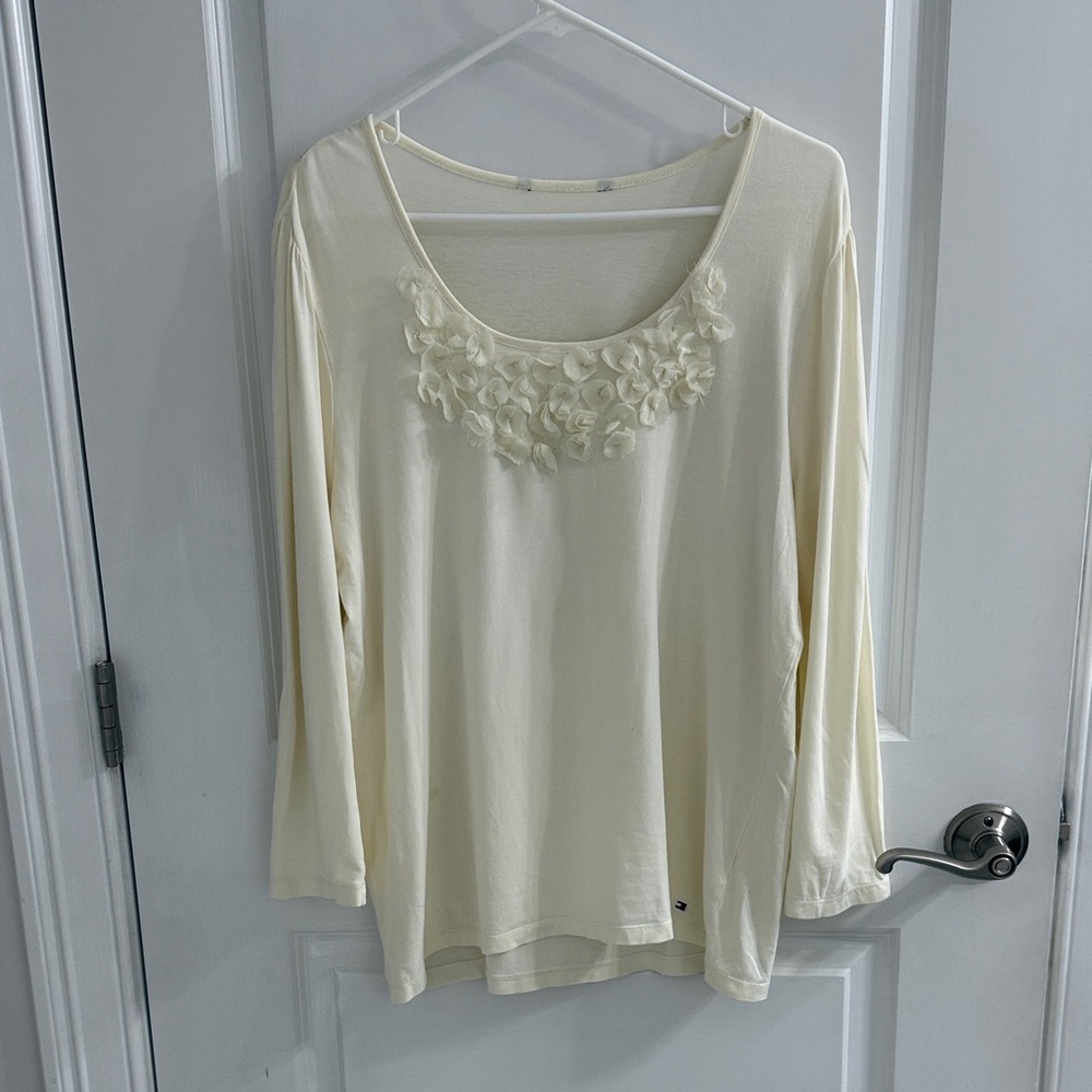 Tommy Hilfiger Cream Floral Women's Blouse